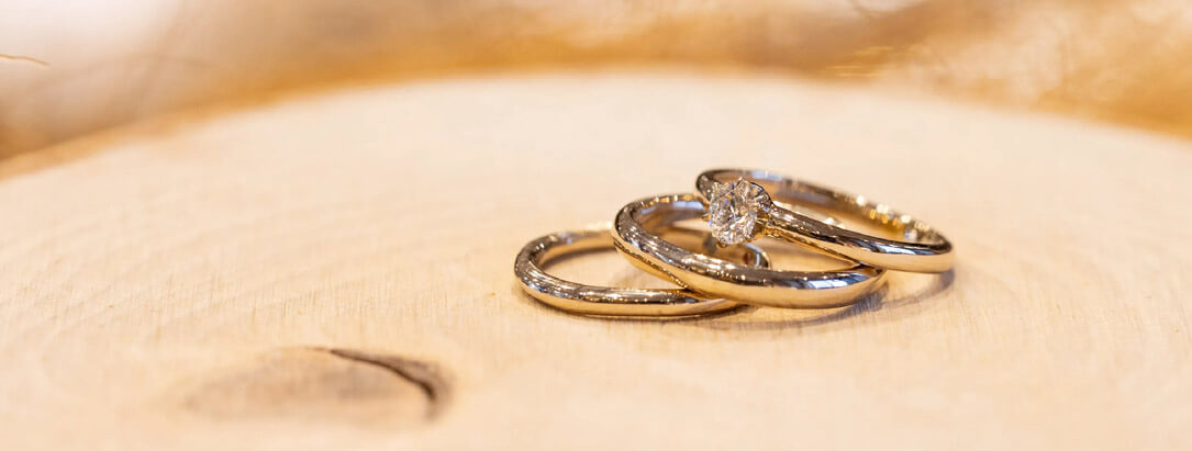 手作り結婚指輪・手作り婚約指輪（3本セット）