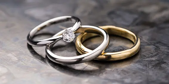 手作り結婚指輪・ 手作り婚約指輪（3本セット）
