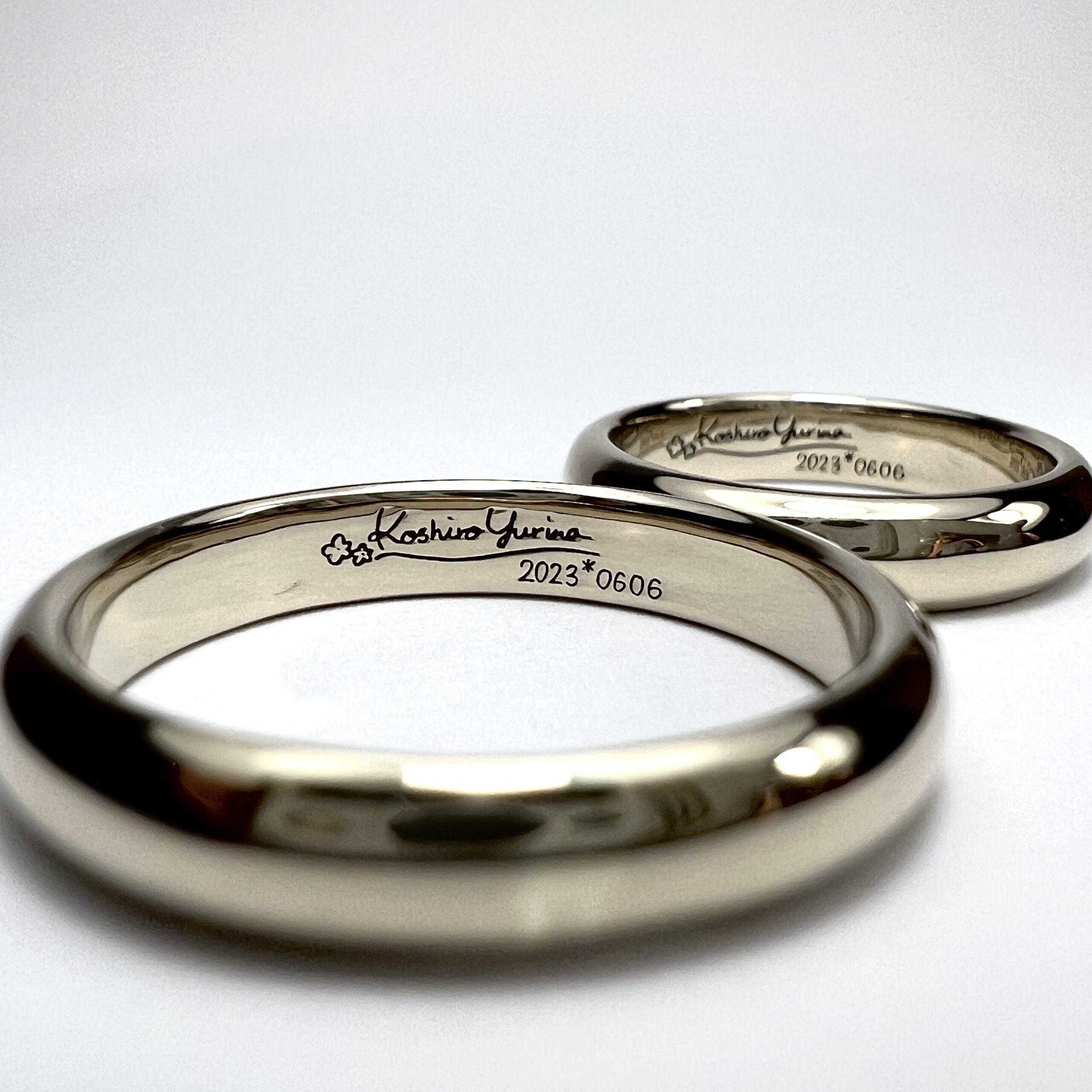 結婚指輪（彫金工法）鏡面