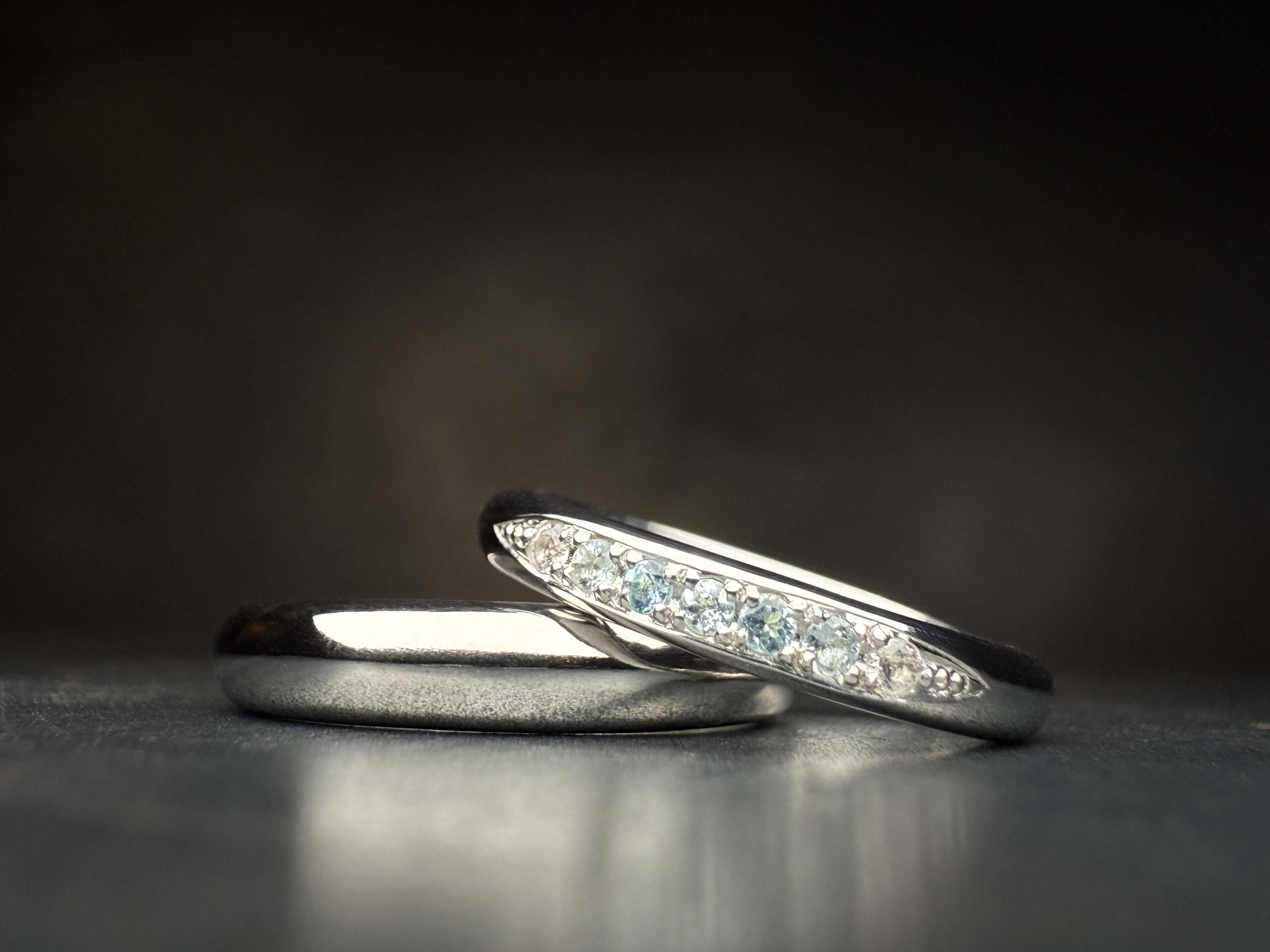 結婚指輪カラーダイヤモンドダイヤモンド彫り留め鏡面