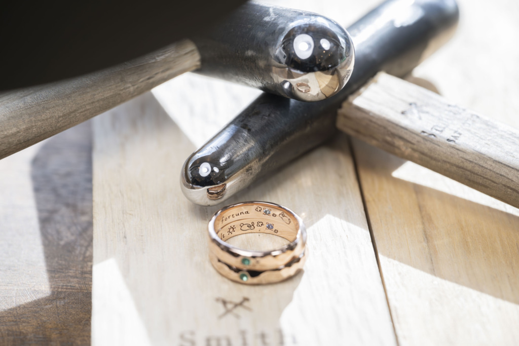 手作りペアリング　手書き刻印