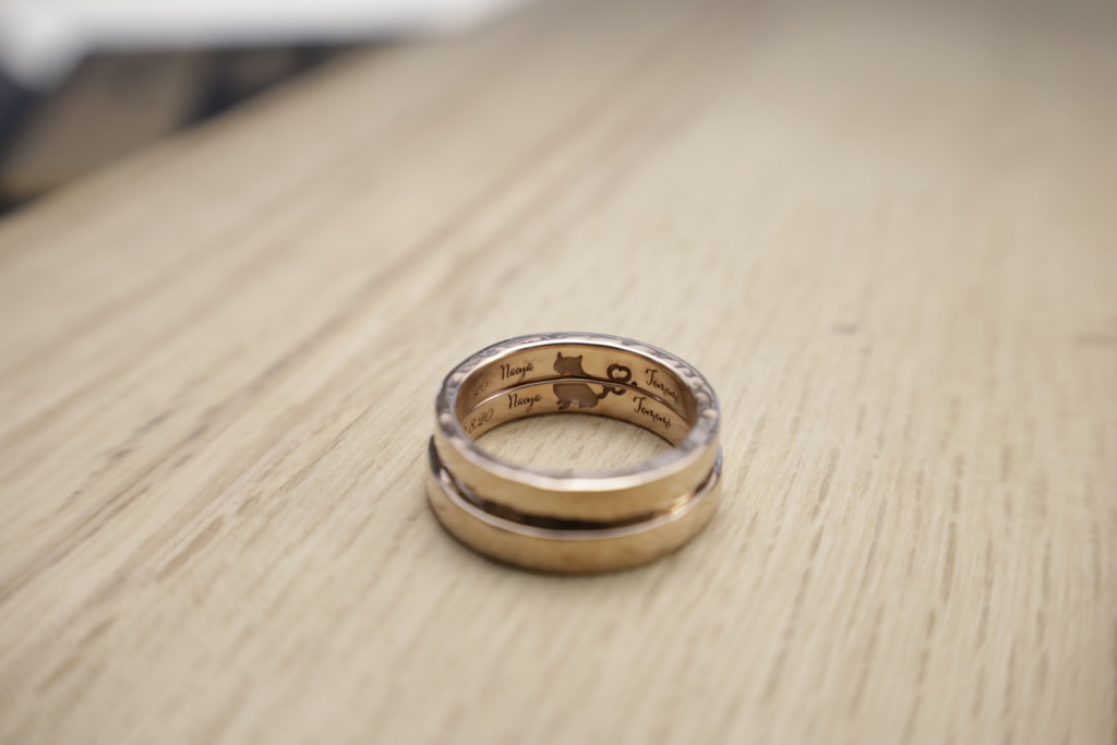 手作りペアリング　合わせ刻印