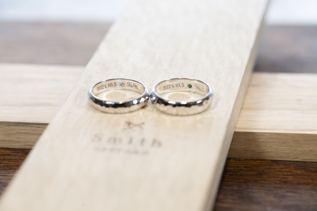 手作りペアリング　レーザー刻印